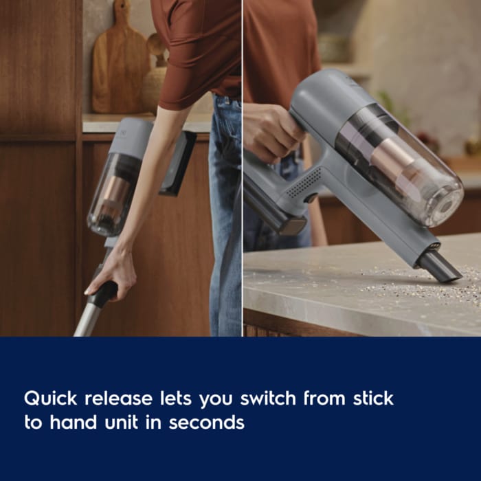 Quick release lets you switch from stick to hand unit in seconds 