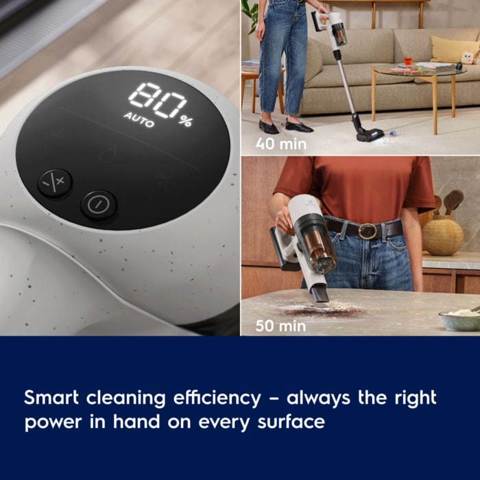 Smart cleaning efficiency - always the right power in hand on every surface