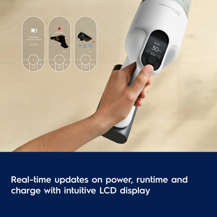 Real-time updates on power, runtime and charge with intuitive LCD display.
