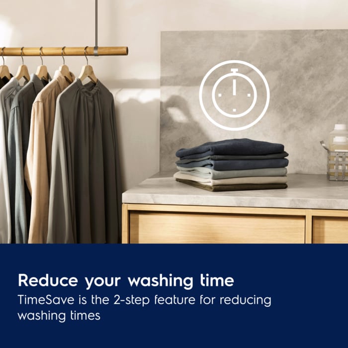Reduce your washing time. TimeSave is the 2-step feature for reducing washing times.