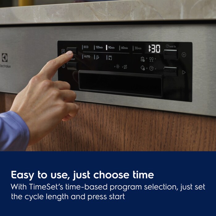 Easy to use. Just choose time. With TimeSet's time-based program selection, just set the cycle length and press start.
