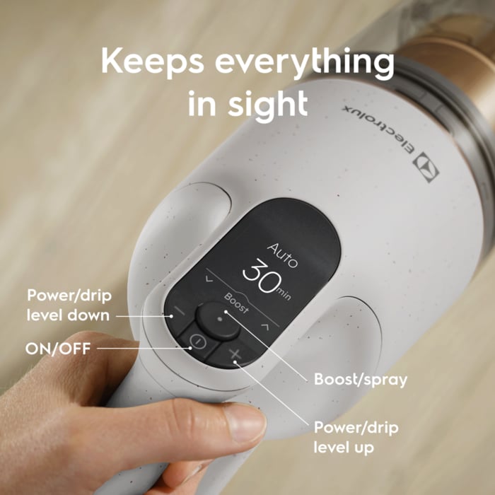 Intuitive display shows power, battery and more at a glance