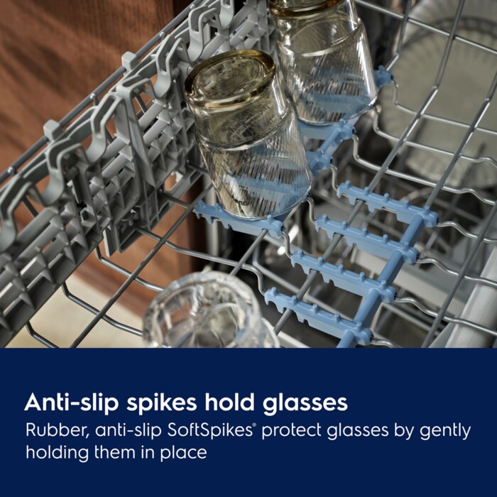 Anti-slip spikes  hold glasses. Rubber, anti-slip SoftSpikes® protect glasses by gently holding them in place. 