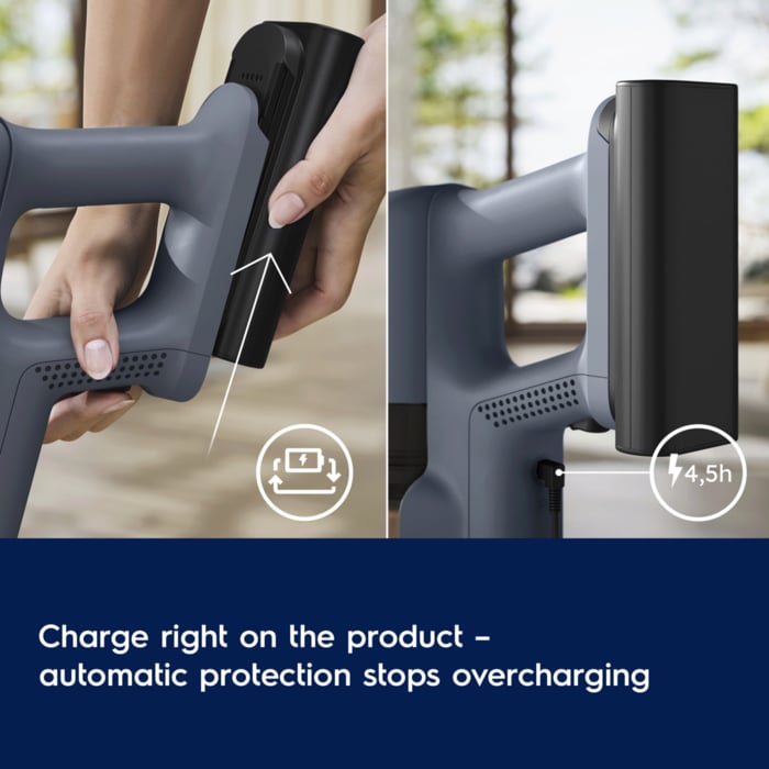 Charge right on the product – automatic protection stops overcharging