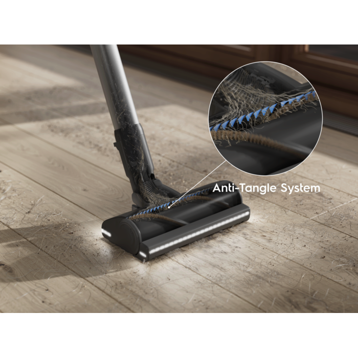 Continuous cleaning with a nozzle that detangles itself.