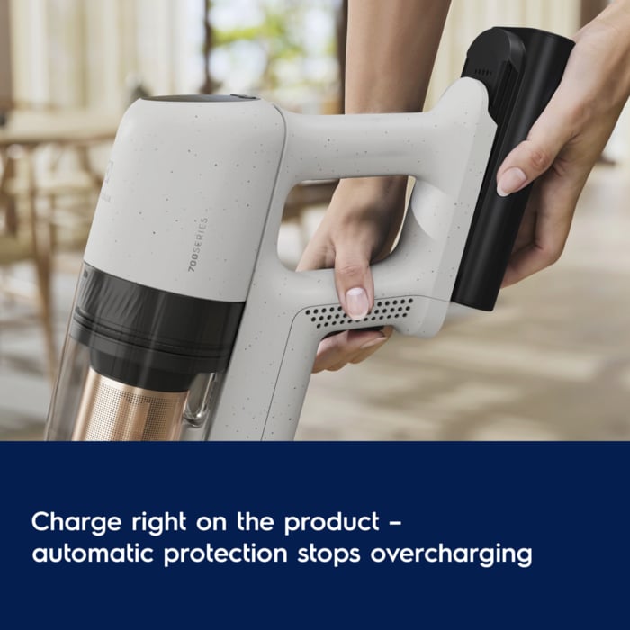 Charge right on the product - automatic protection stops overcharging