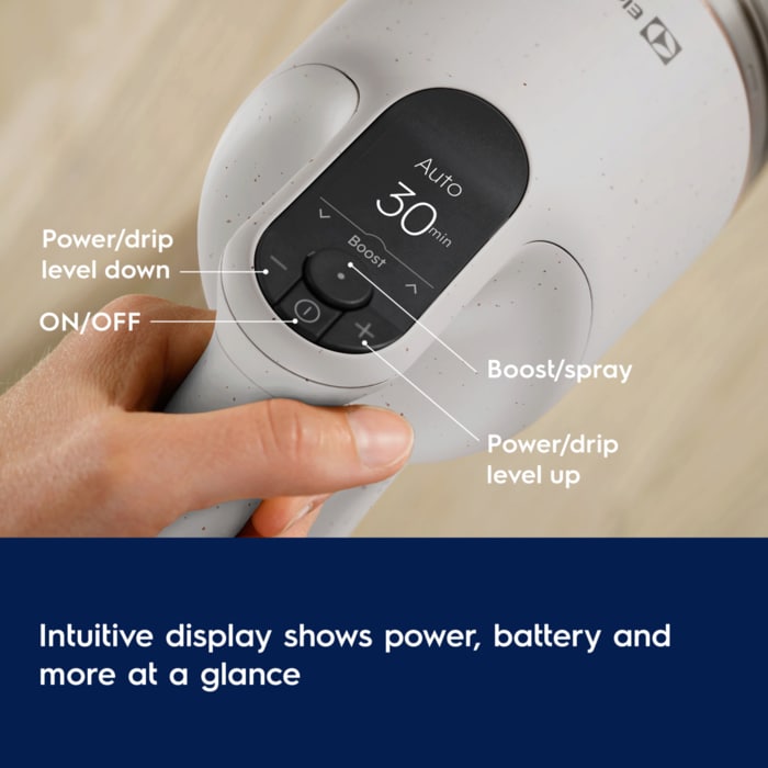 Intuitive display shows power, battery and more at a glance