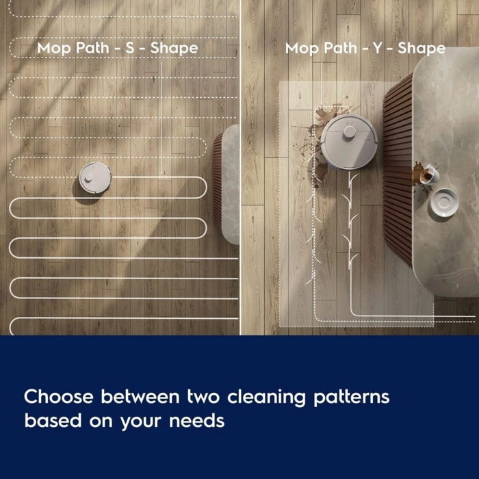 Choose between two cleaning patterns based on your needs 