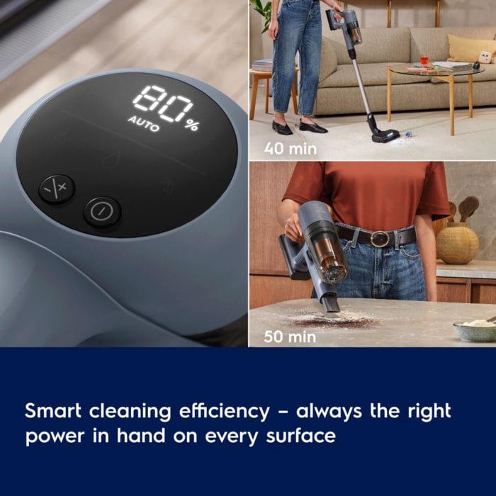 Smart cleaning efficiency - always the right power in hand on every surface