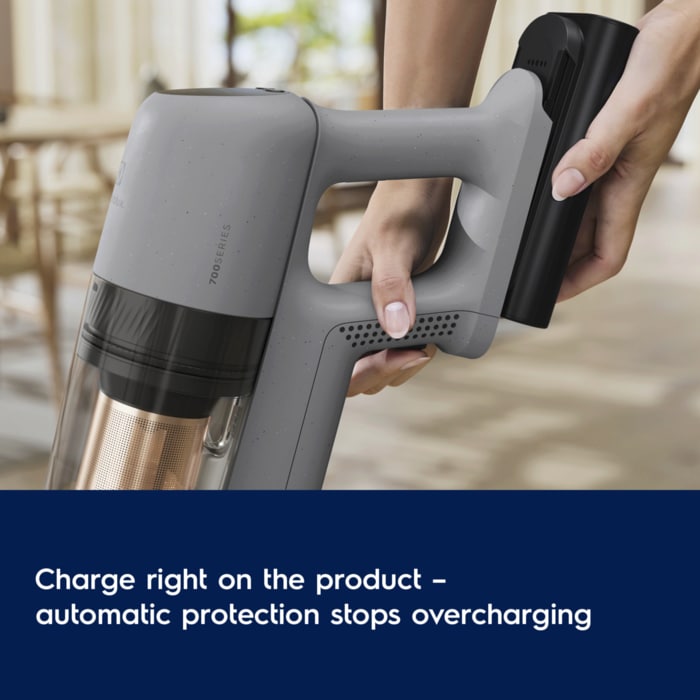 Charge right on the product - automatic protection stops overcharging