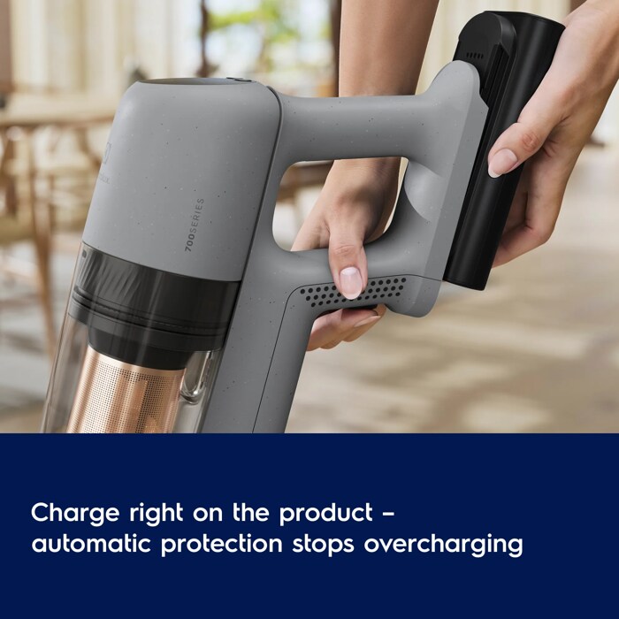 Charge right on the product - automatic protection stops overcharging