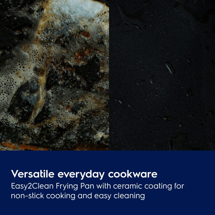Versatile everyday cookware. Easy2Clean Frying Pan Set (28cm, 24cm) for all hobs with PFAS-free ceramic non-stick coating