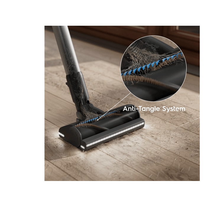 Continuous cleaning with a nozzle that detangles itself.