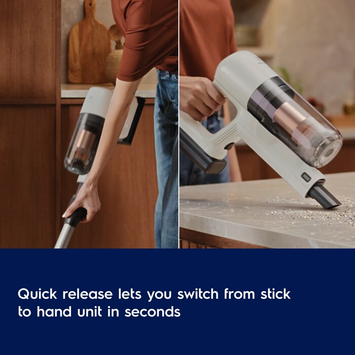 Quick release lets you switch from stick to hand unit in seconds 