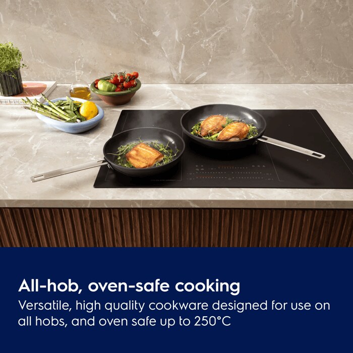 All-hob, oven-safe cooking. Versatile, high quality cookware designed for use on all hobs, and oven safe up to 250°C