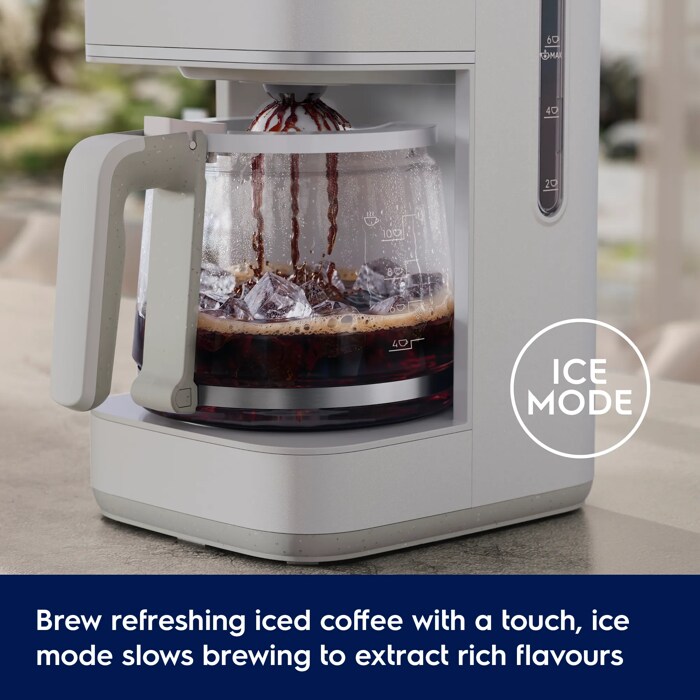 Ice Mode – Brew refreshing iced coffee with a touch, ice mode slows brewing to extract rich flavours