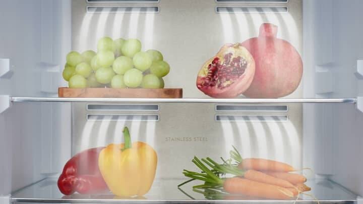 Fruit and veggies in fridge