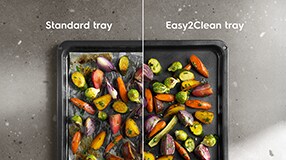 Vegetables on baking tray